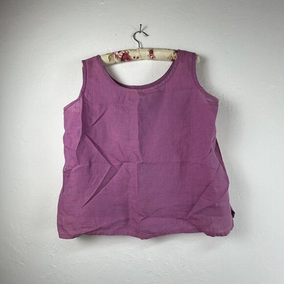 Nino Wong Womens Tank Top & Pants Outfit Set Purple Lagenlook Canvas Lightweight - Picture 1 of 15